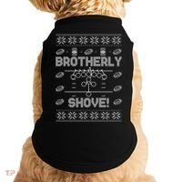 Brotherly Shove Eagles Nick Sirianni Ugly Christmas Sweater Doggie Tank thumb 0