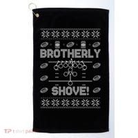 Brotherly Shove Eagles Nick Sirianni Ugly Christmas Sweater Golf Towel thumb 0