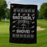 Brotherly Shove Eagles Nick Sirianni Ugly Christmas Sweater Golf Towel thumb 1