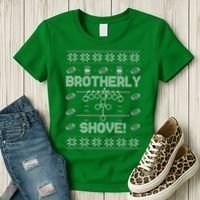 Brotherly Shove Eagles Nick Sirianni Ugly Christmas Sweater Women's T-Shirt thumb 3