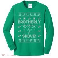 Brotherly Shove Eagles Nick Sirianni Ugly Christmas Sweater Kids Long Sleeve Shirt thumb 0