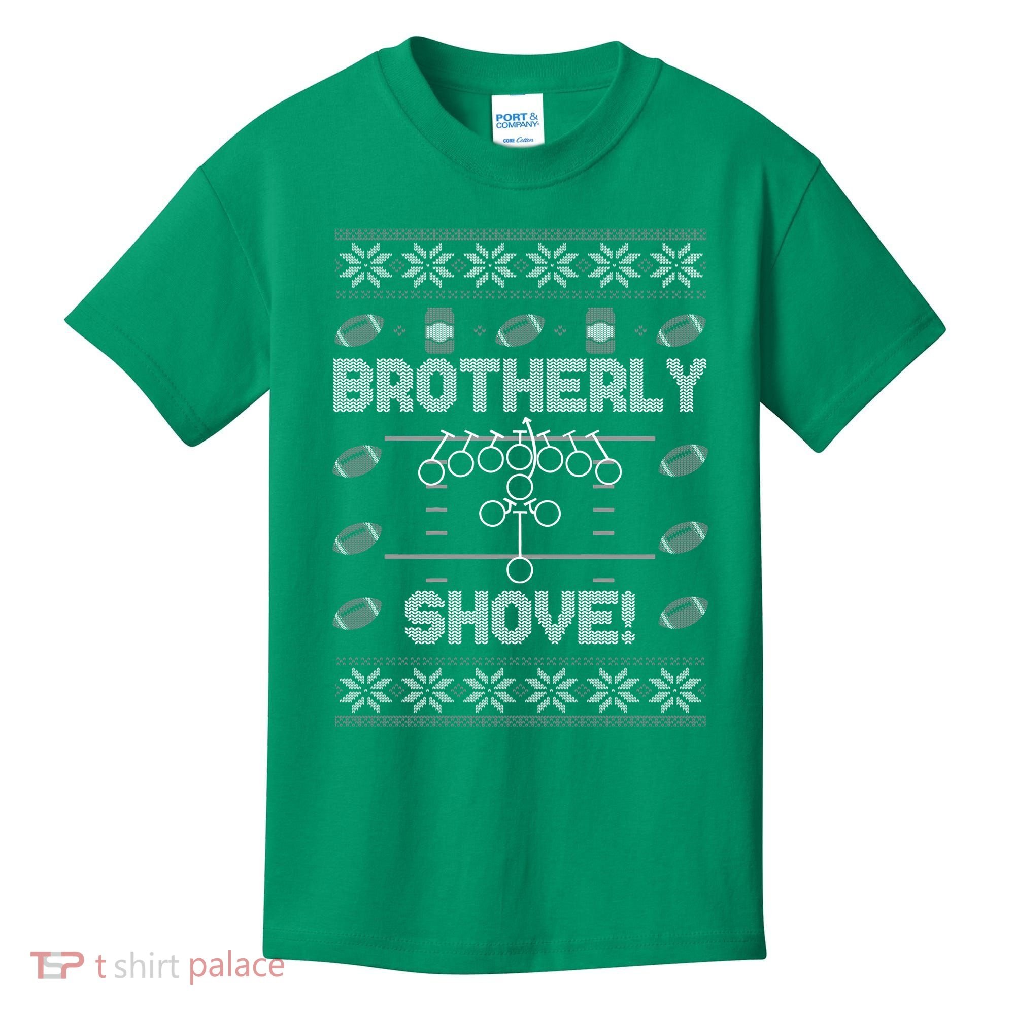 Brotherly Shove Eagles Nick Sirianni Ugly Christmas Sweater Kids T-Shirt