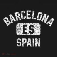 Barcelona Spain ES Gym Style Distressed White Print Women's Hoodie thumb 2