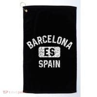 Barcelona Spain ES Gym Style Distressed White Print Golf Towel thumb 0