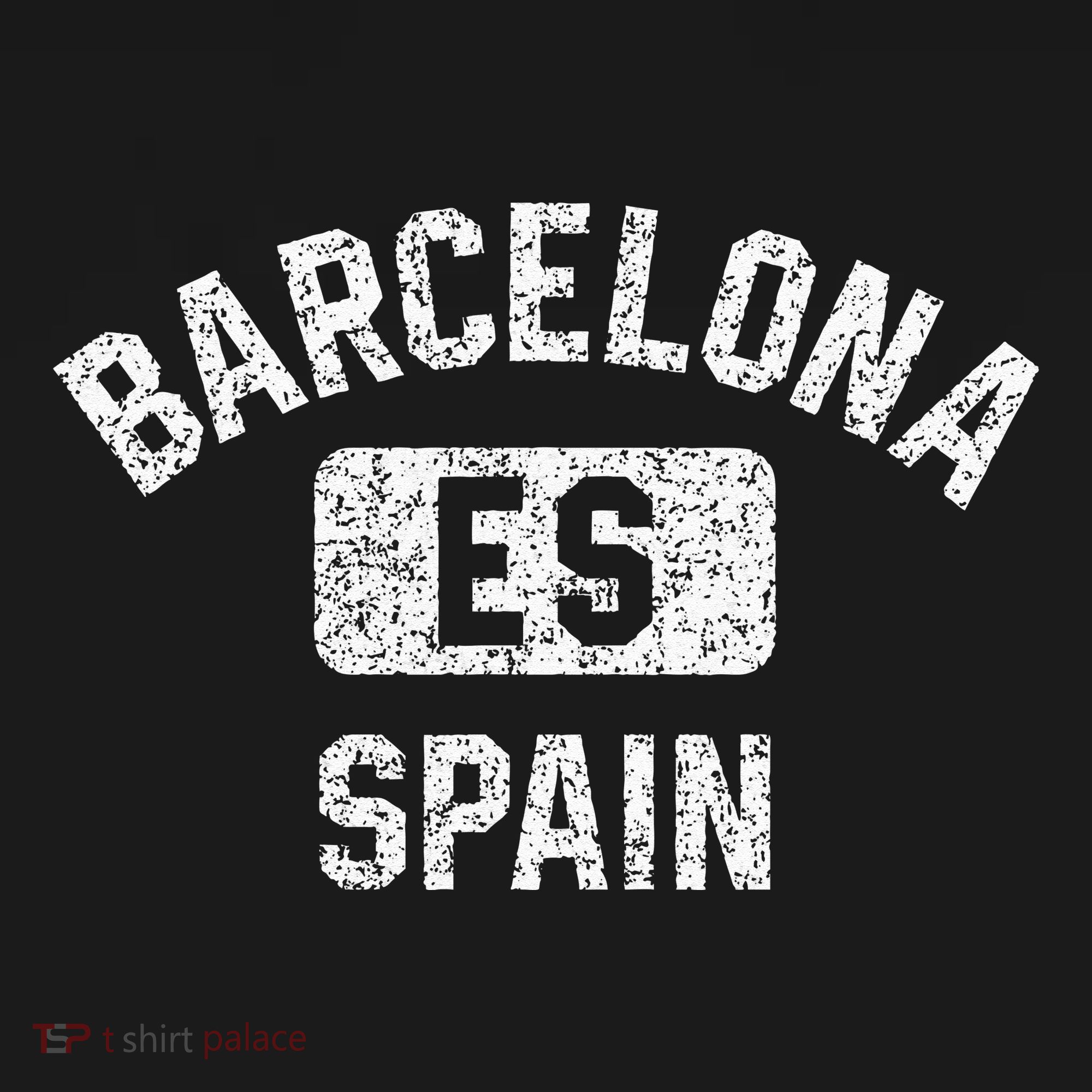 Barcelona Spain ES Gym Style Distressed White Print Visor
