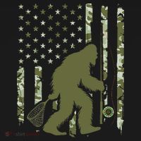 Bigfoot Sasquatch Fly Fishing American Flag Camo Vintage T-Shirt thumb 7