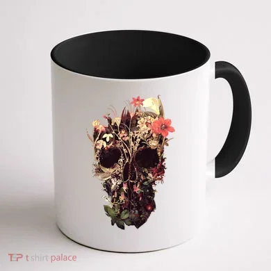 Bloom Skull Flower Coffee Mug back