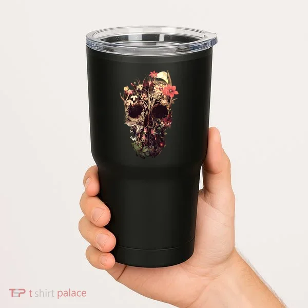 Bloom Skull Flower Tumbler