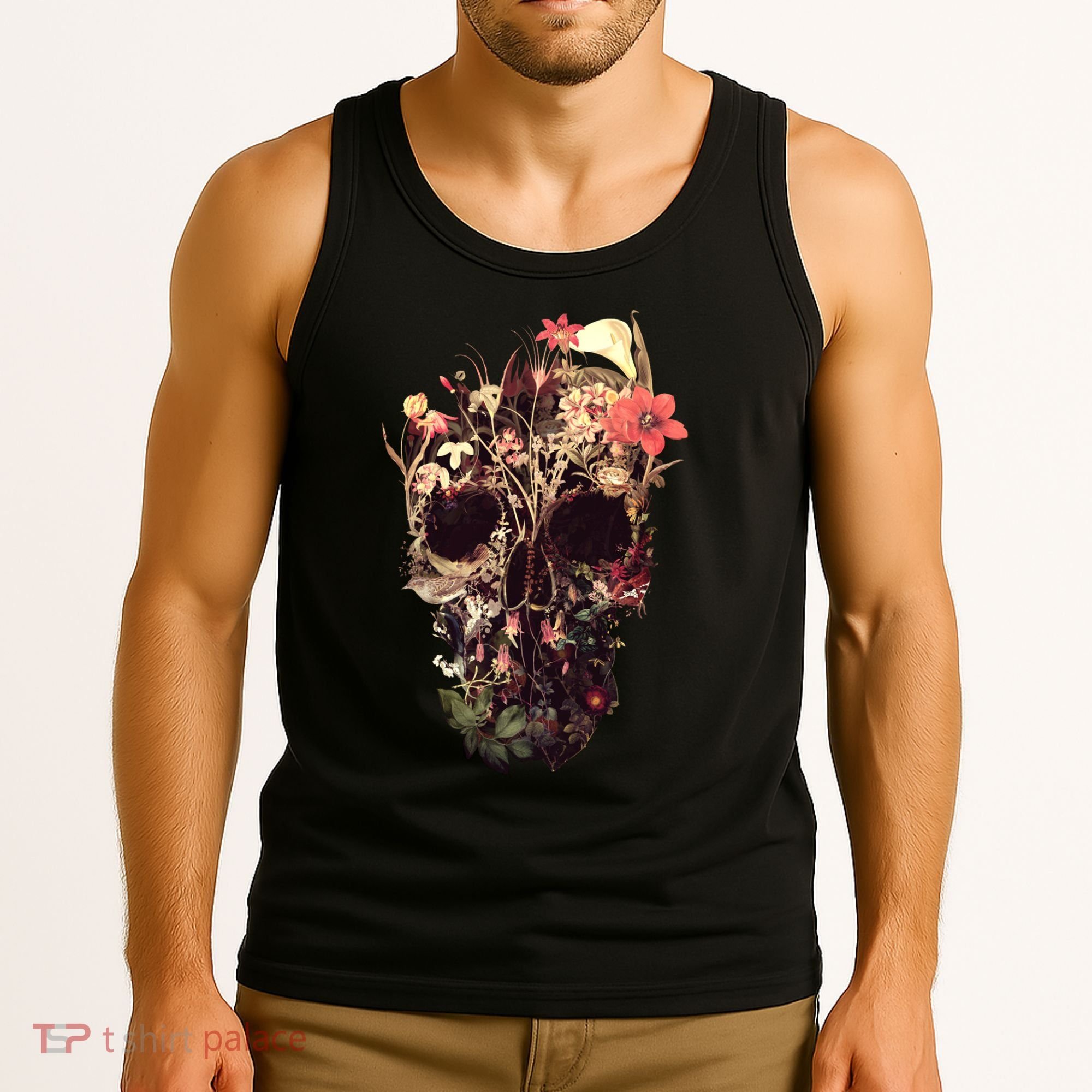 Bloom Skull Flower Tank Top