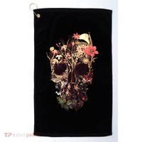 Bloom Skull Flower Golf Towel thumb 0