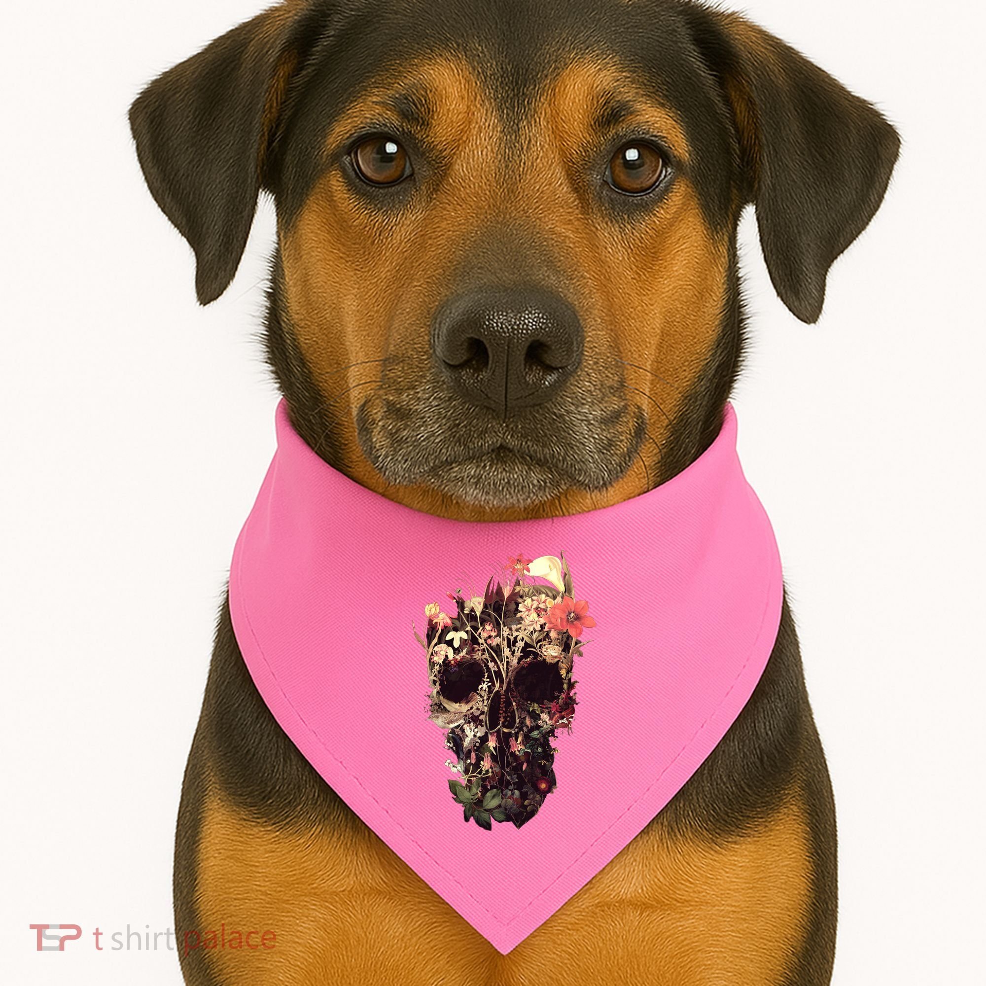 Bloom Skull Flower USA-Made Doggie Bandana
