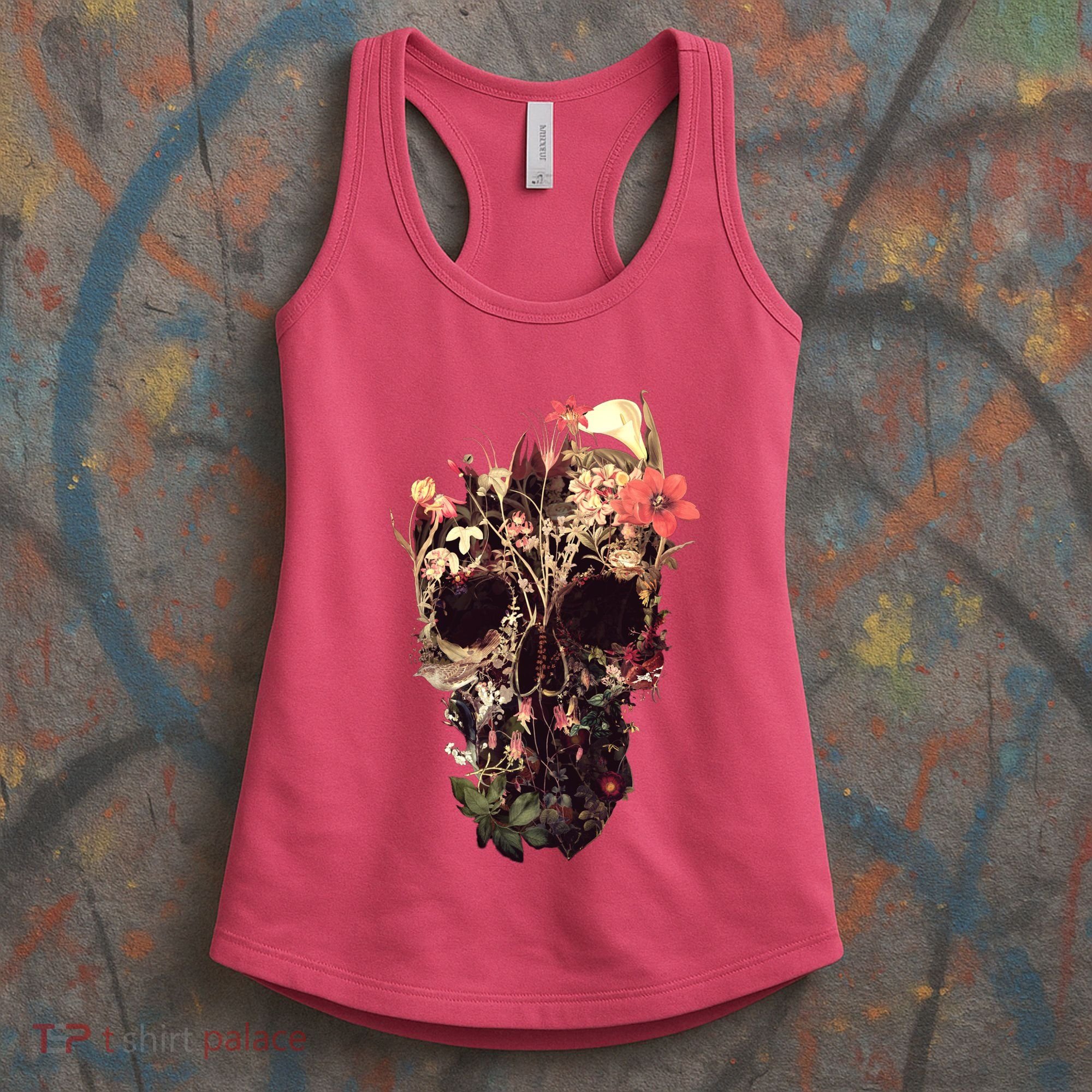 Bloom Skull Flower Women's Tank Top