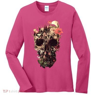 Bloom Skull Flower Women's Long Sleeve Shirt