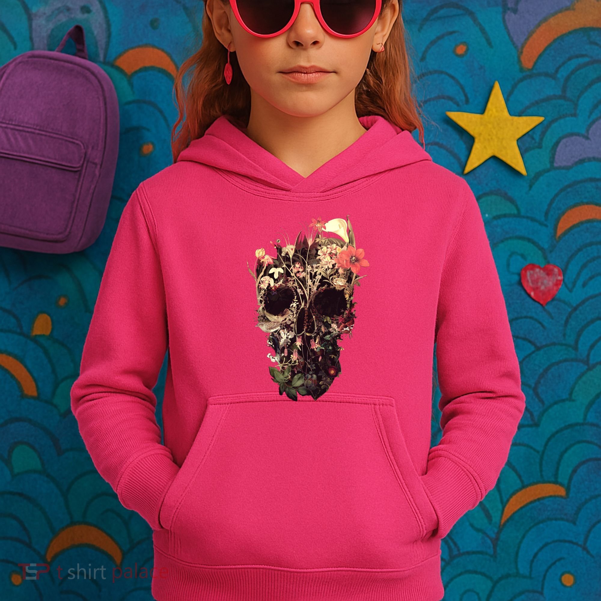 Bloom Skull Flower Kids Hoodie