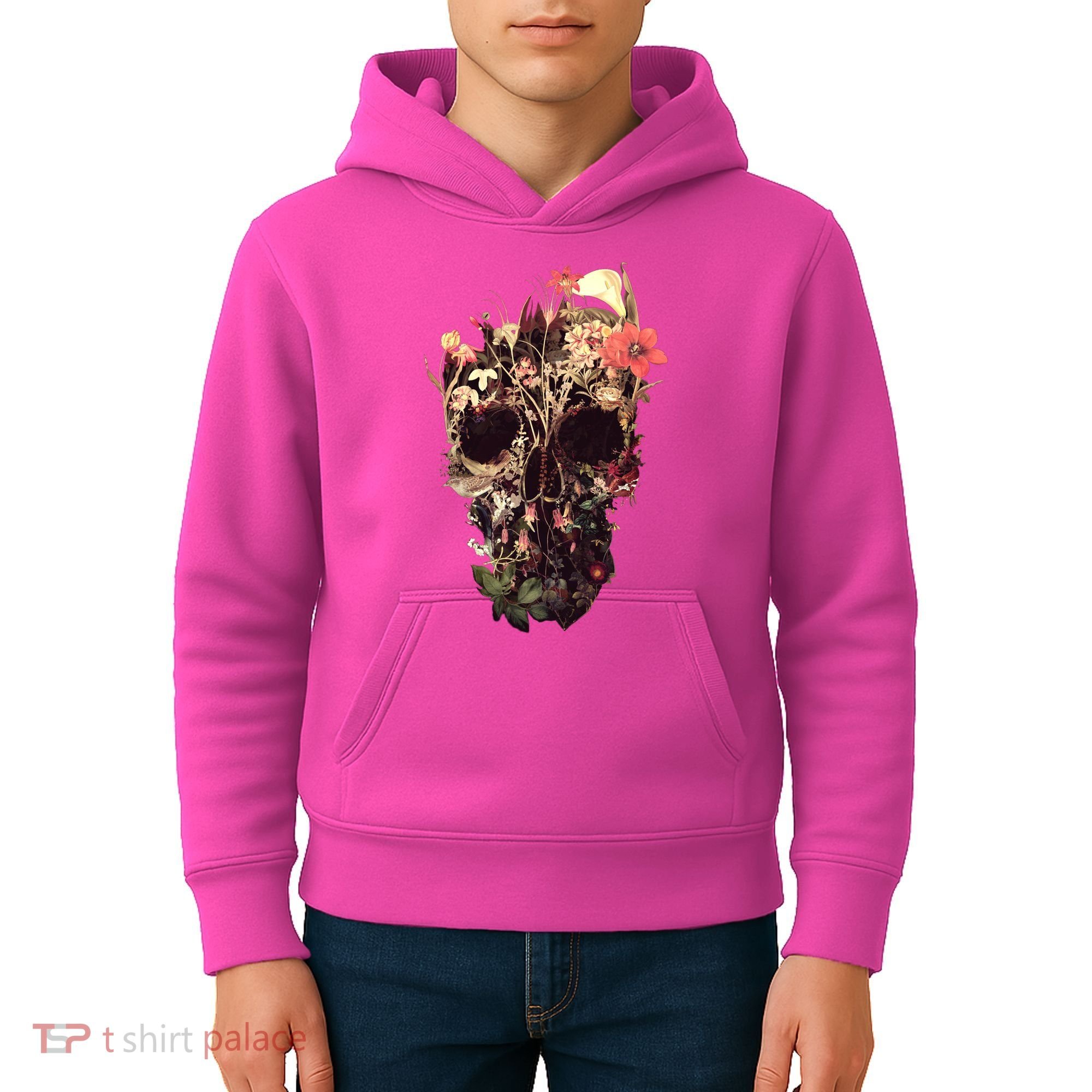 Bloom Skull Flower Kids Hoodie