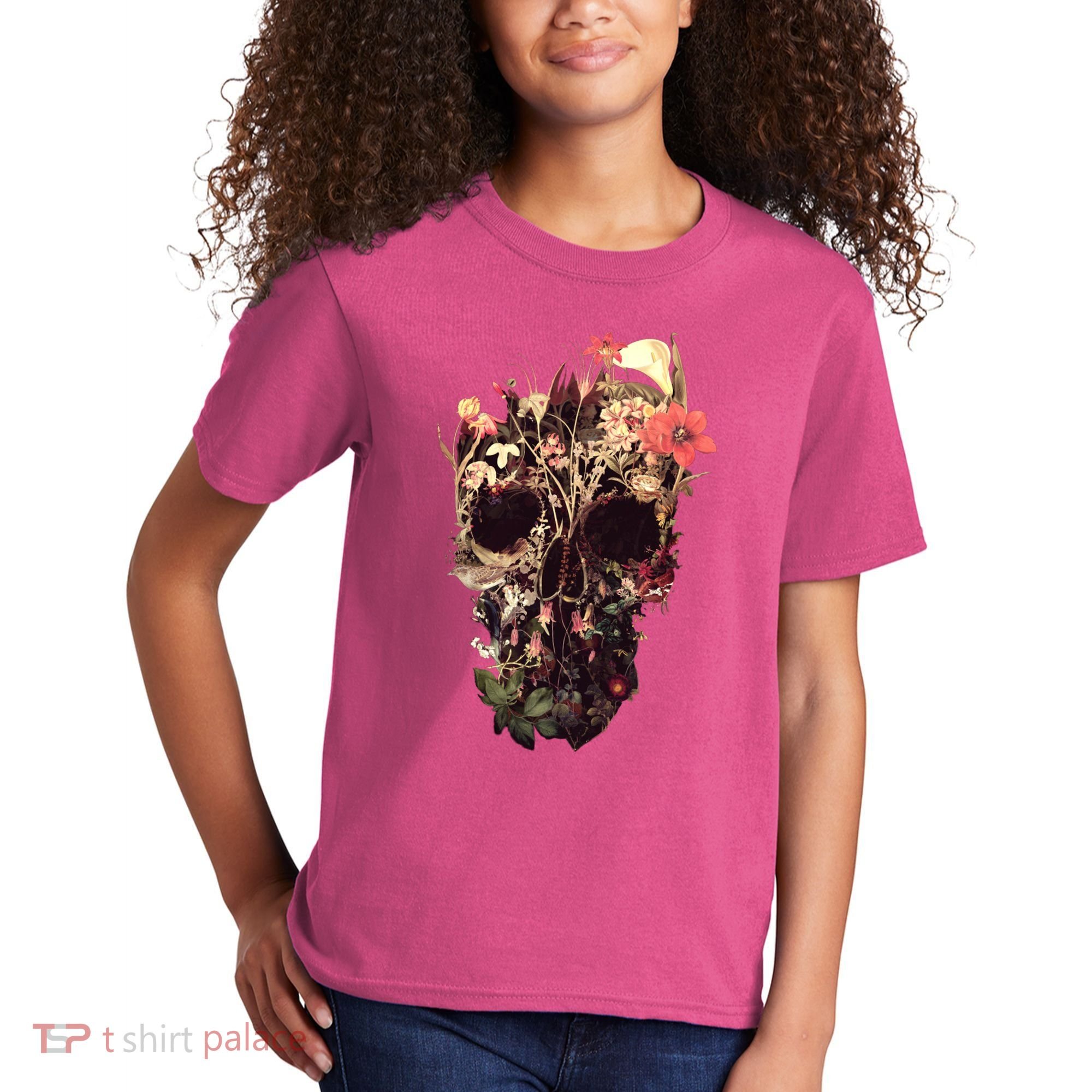 Bloom Skull Flower Kids T-Shirt