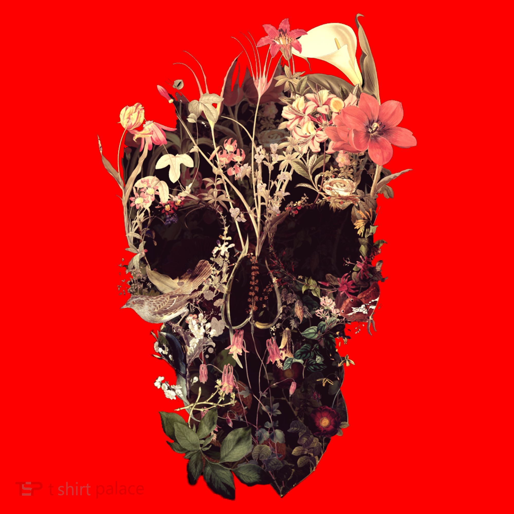 Bloom Skull Flower Santa Hat