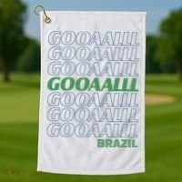 Brazil Soccer Fan Gear GOOAAALLL Golf Towel thumb 1