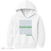 Brazil Soccer Fan Gear GOOAAALLL Kids Hoodie thumb 0