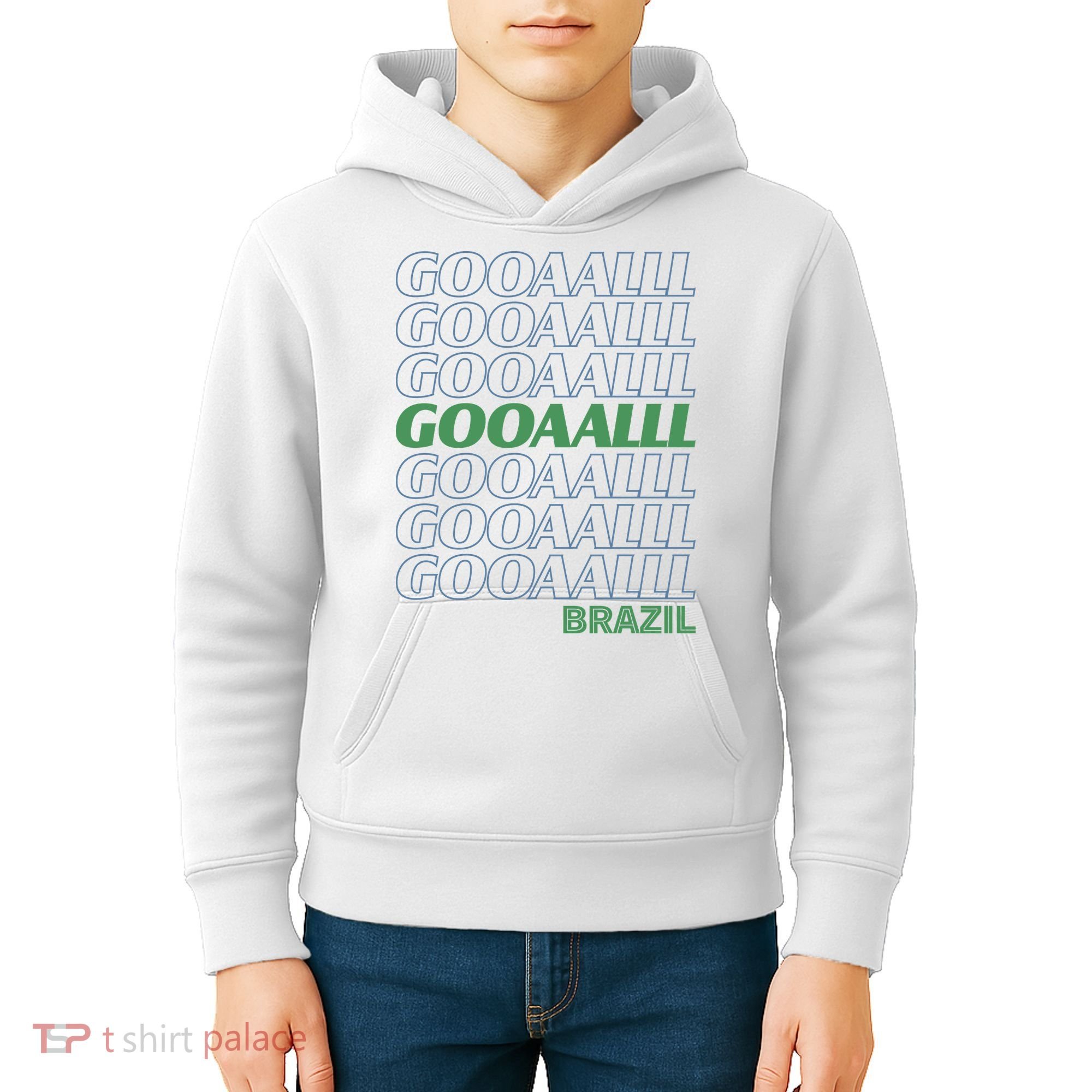 Brazil Soccer Fan Gear GOOAAALLL Kids Hoodie