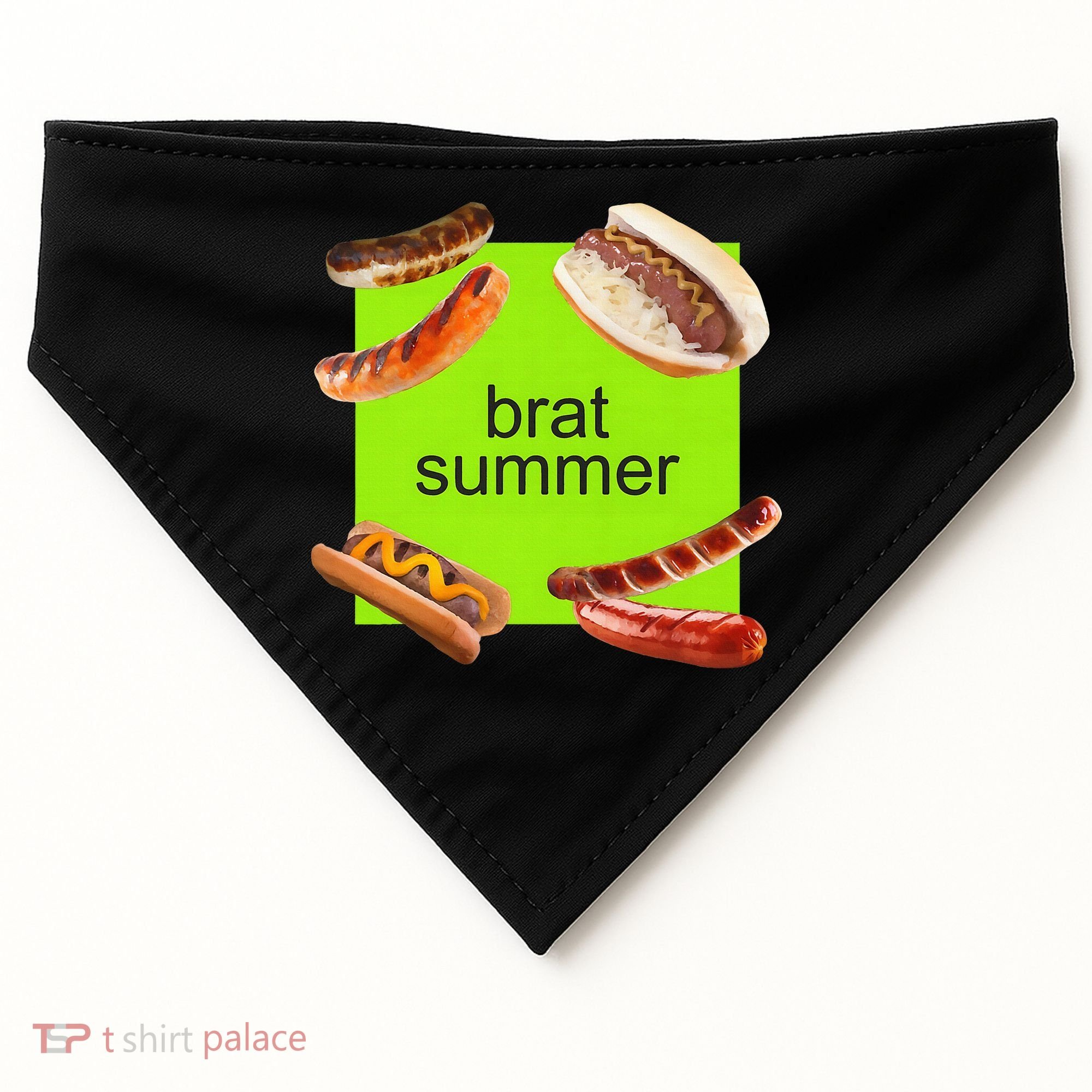 Brat Summer Funny Hot Dog Bratwurst Summer USA-Made Doggie Bandana