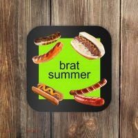 Brat Summer Funny Hot Dog Bratwurst Summer Coaster thumb 0