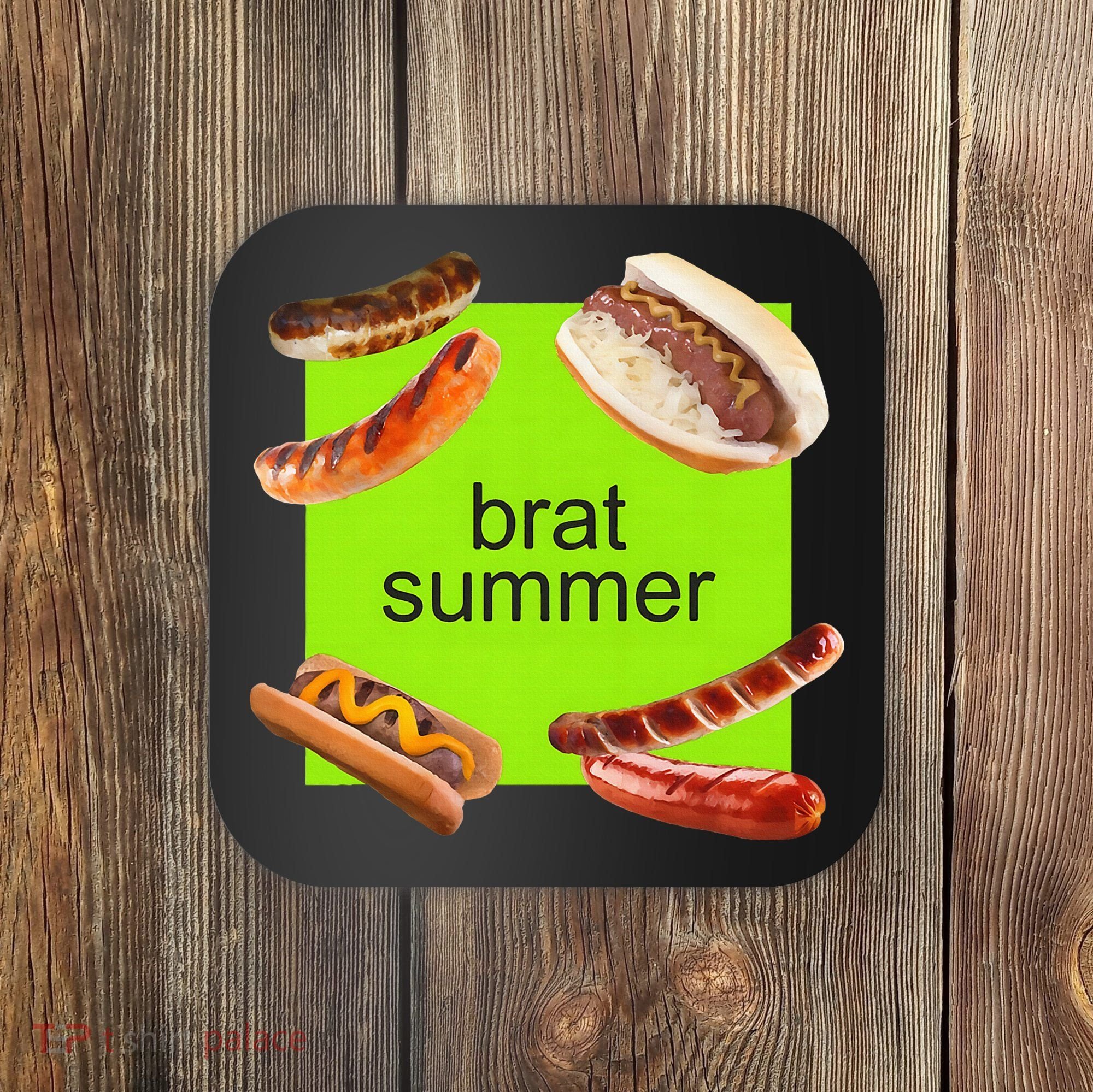 Brat Summer Funny Hot Dog Bratwurst Summer Coaster
