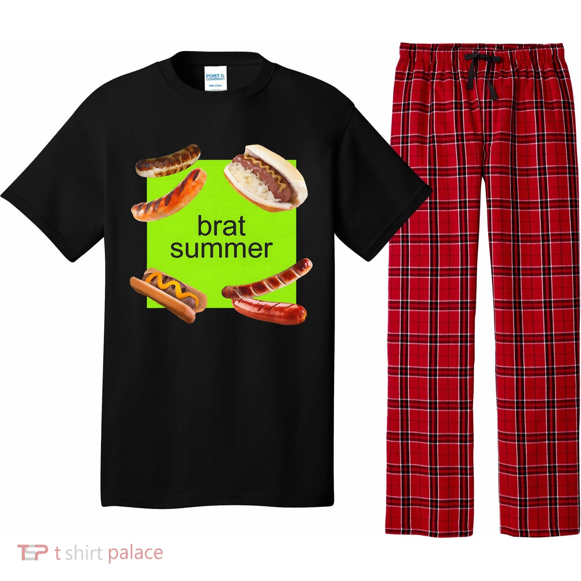 Brat Summer Funny Hot Dog Bratwurst Summer Pajama Set