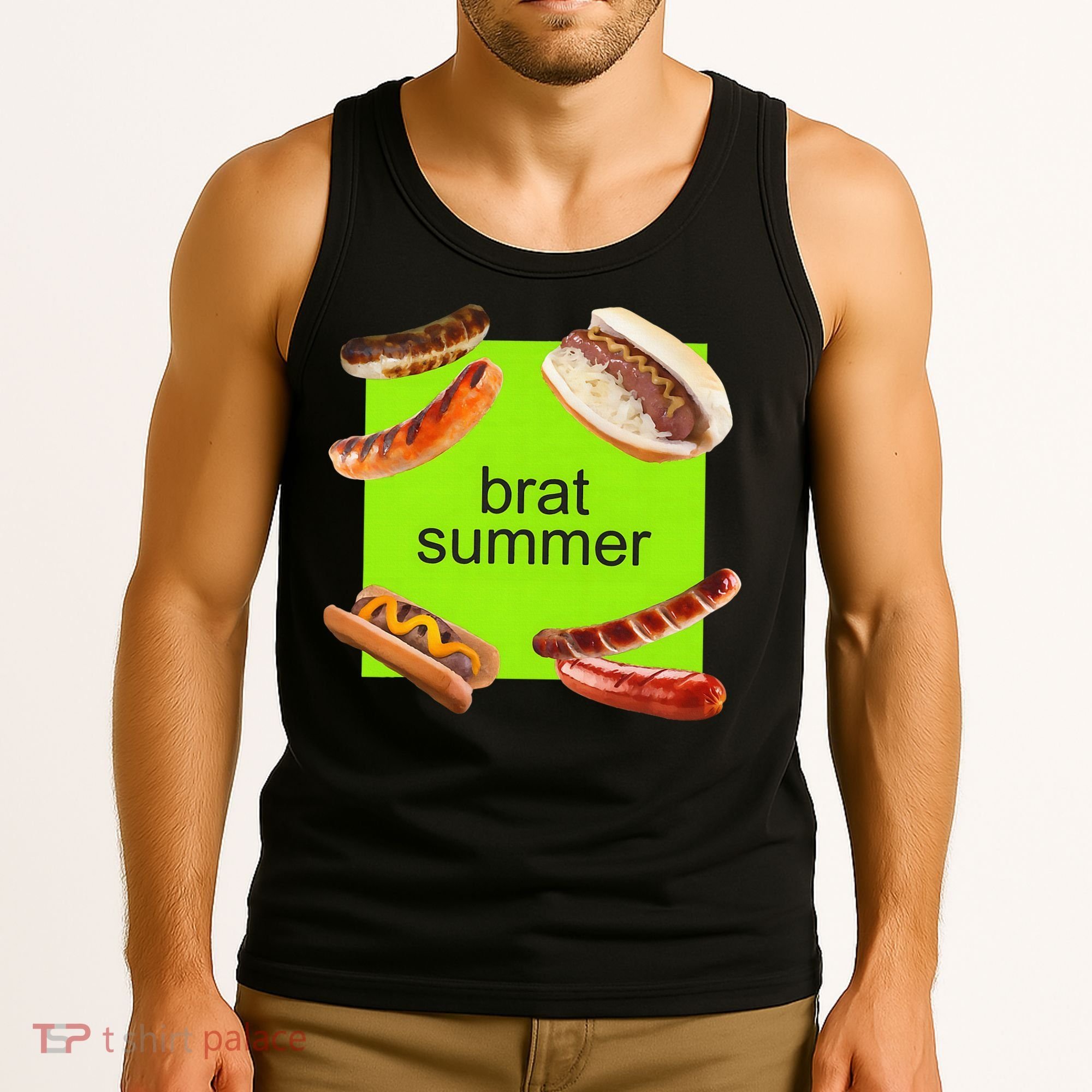 Brat Summer Funny Hot Dog Bratwurst Summer Tank Top