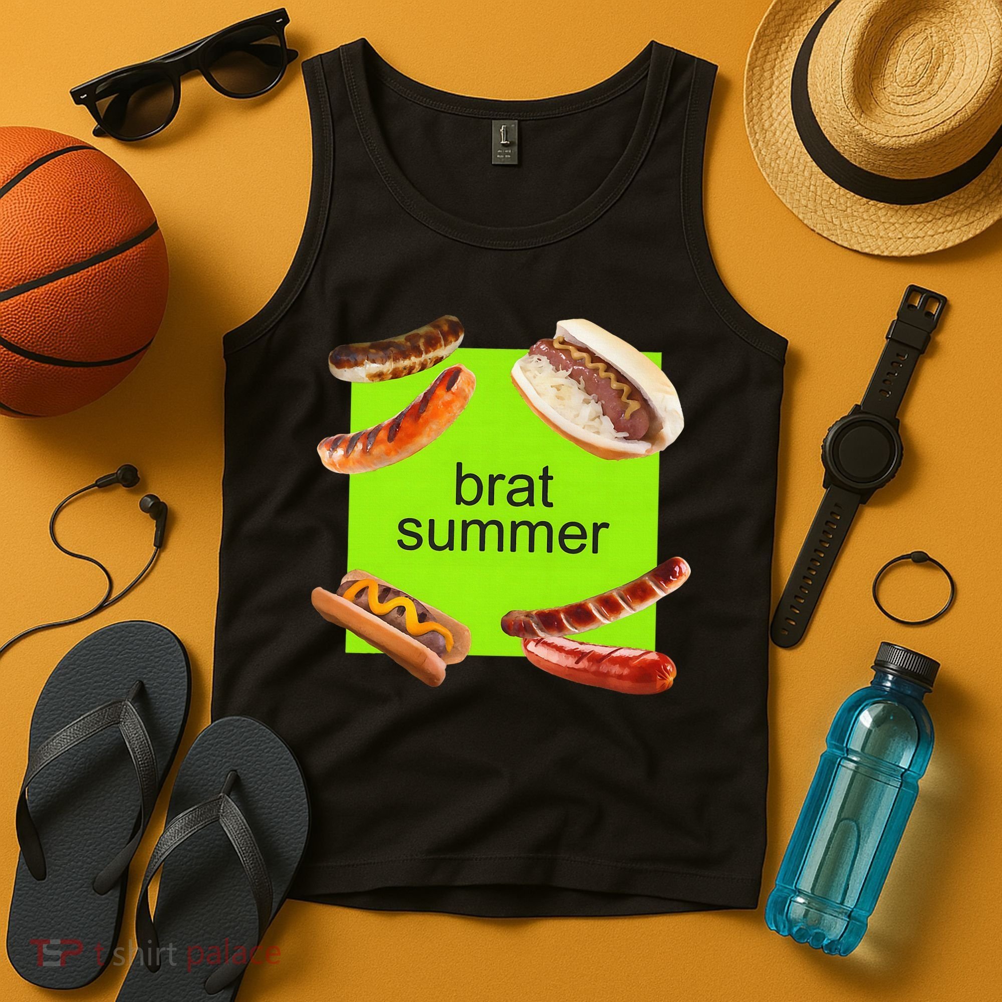 Brat Summer Funny Hot Dog Bratwurst Summer Tank Top