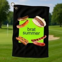 Brat Summer Funny Hot Dog Bratwurst Summer Golf Towel thumb 1