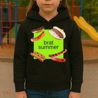 Brat Summer Funny Hot Dog Bratwurst Summer Kids Hoodie thumb 3
