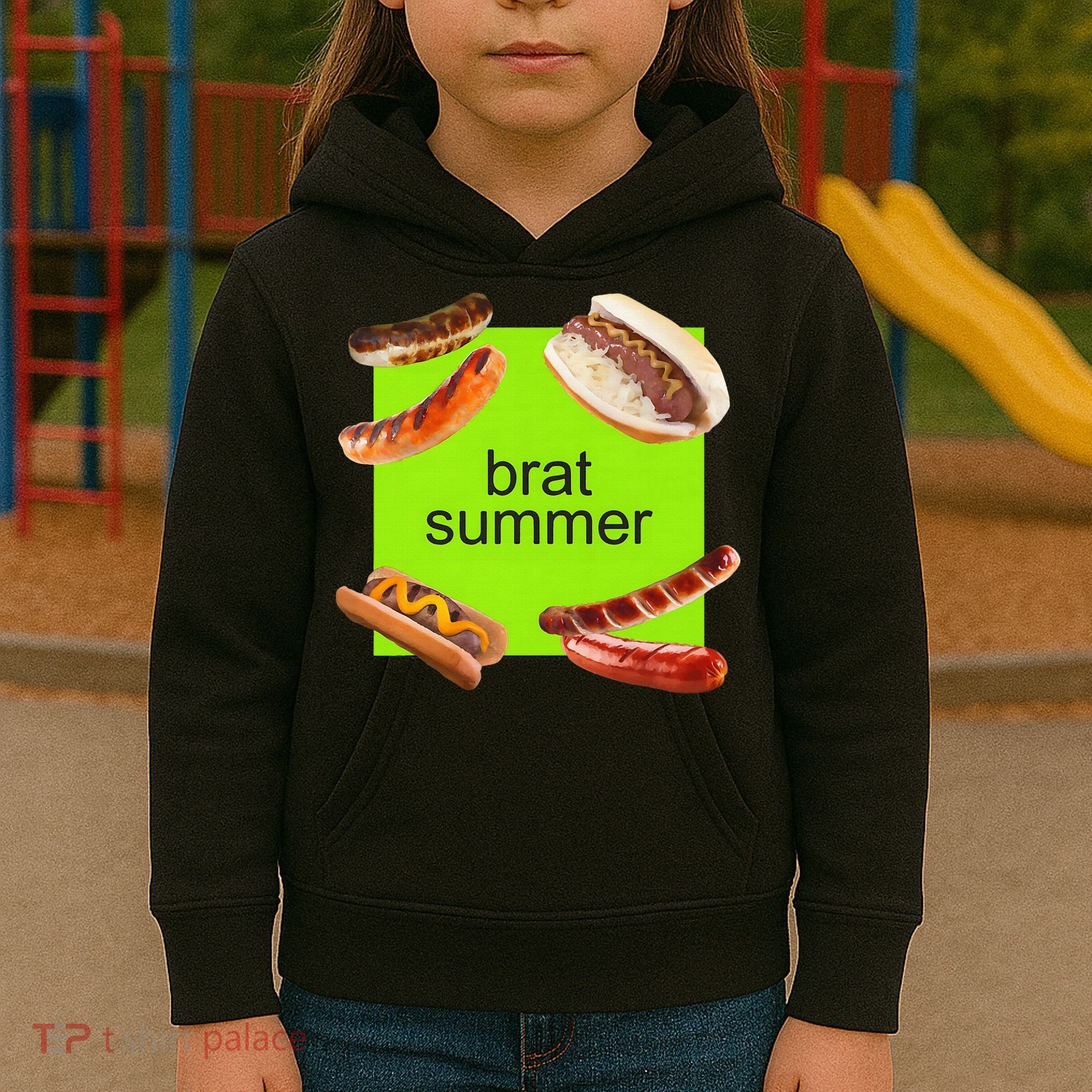 Brat Summer Funny Hot Dog Bratwurst Summer Kids Hoodie