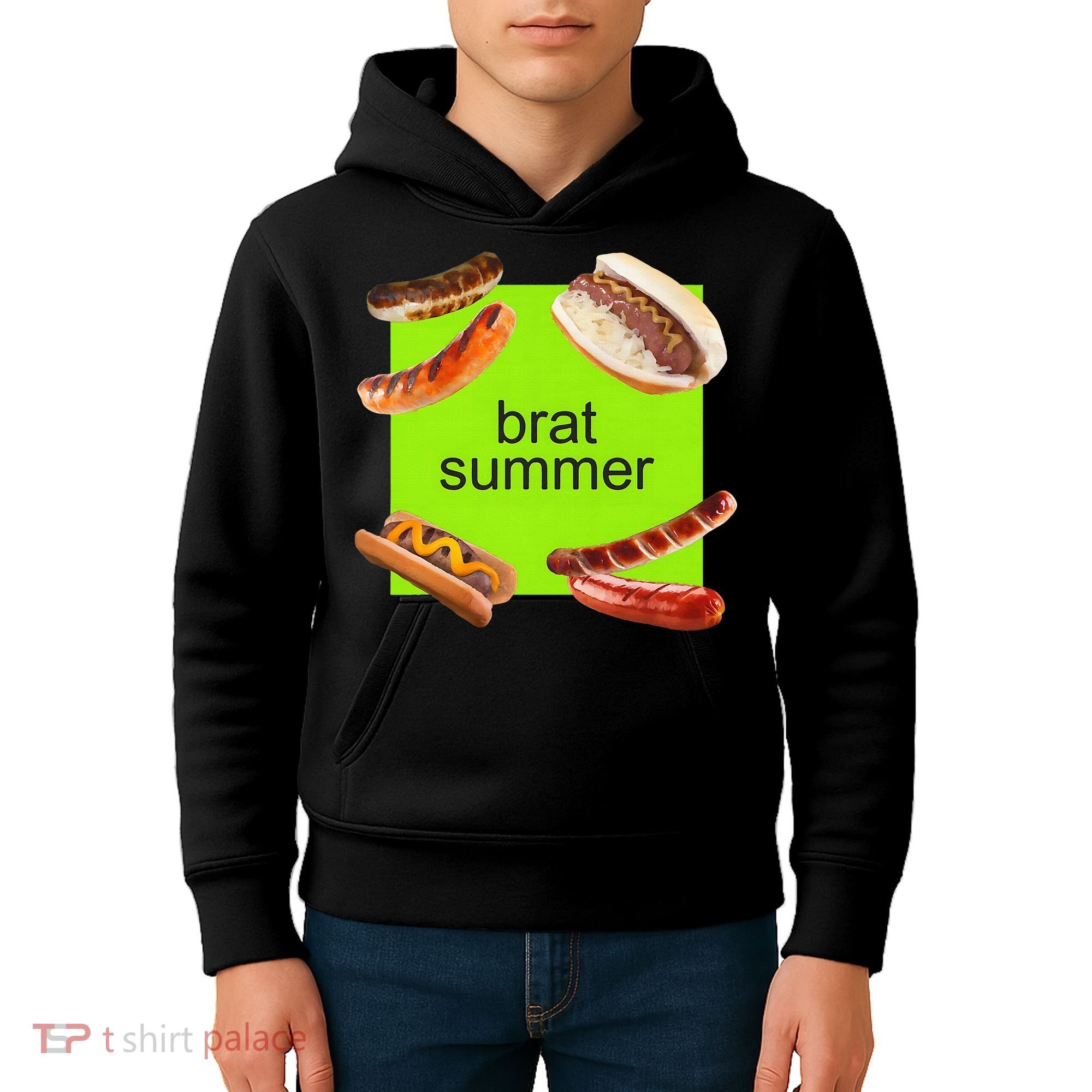 Brat Summer Funny Hot Dog Bratwurst Summer Kids Hoodie
