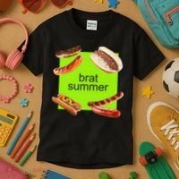 Brat Summer Funny Hot Dog Bratwurst Summer Kids T-Shirt thumb 3