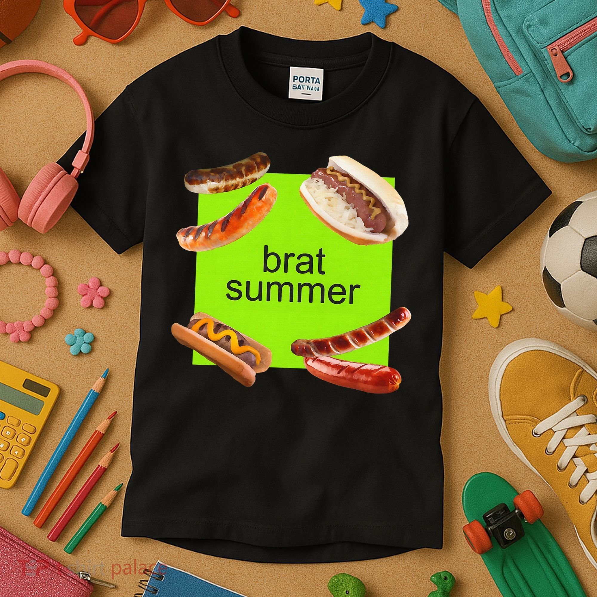Brat Summer Funny Hot Dog Bratwurst Summer Kids T-Shirt
