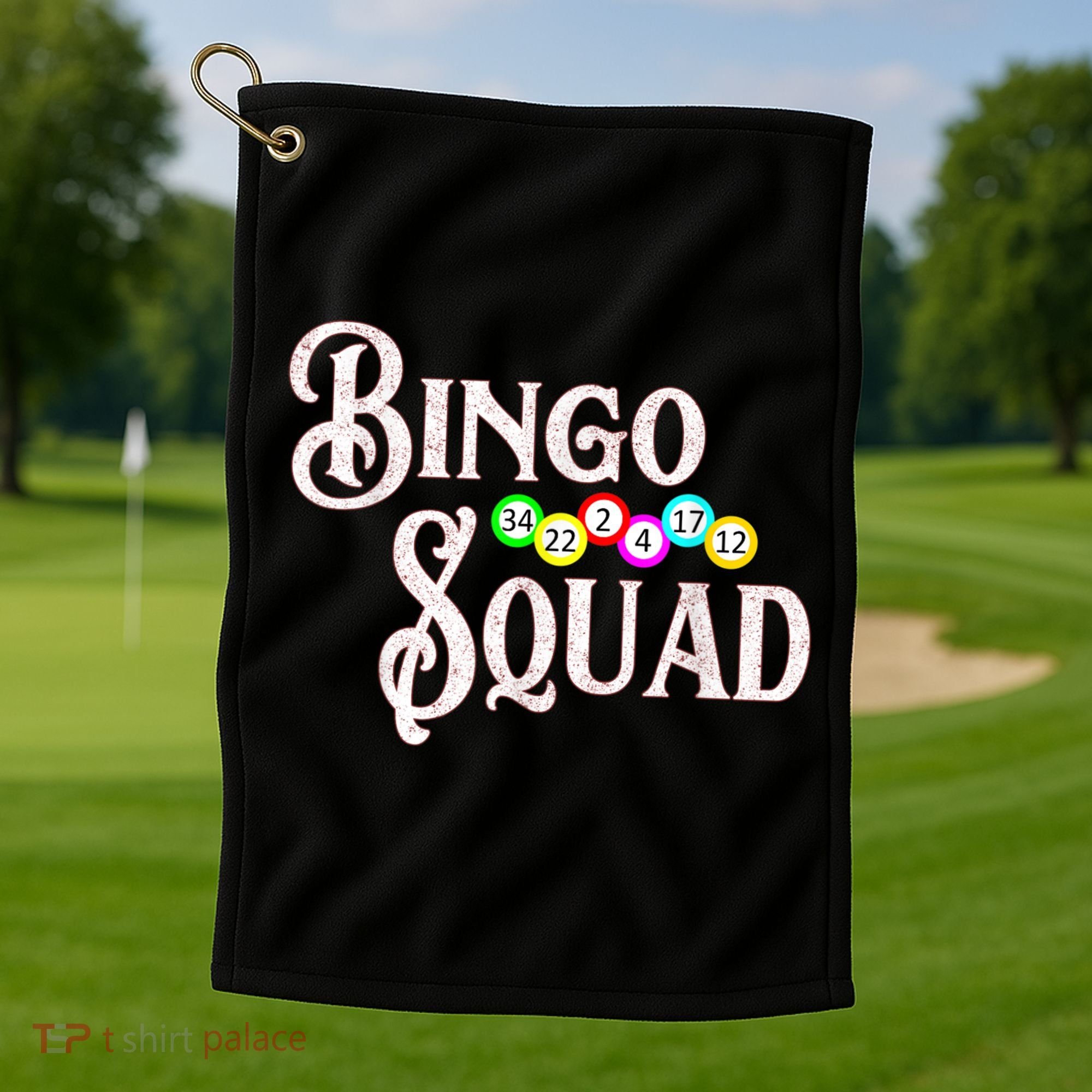 Bingo Squad Funny Bingo Lover Golf Towel