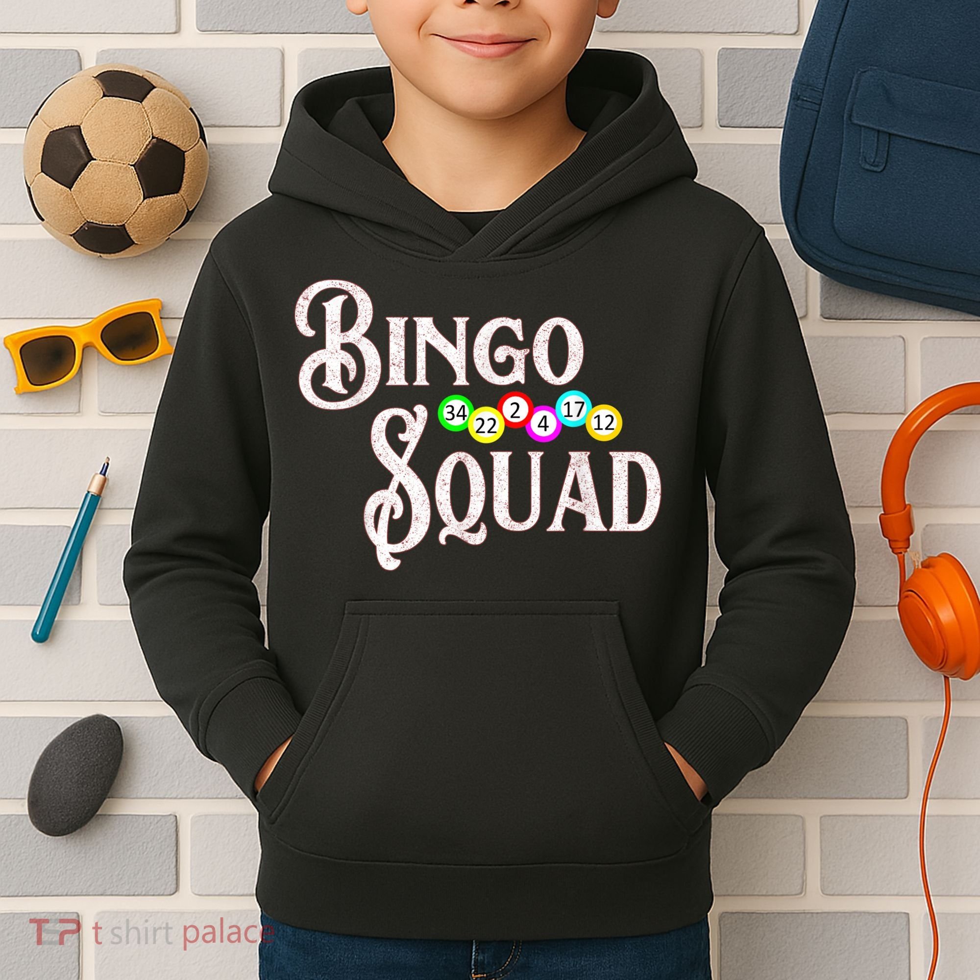 Bingo Squad Funny Bingo Lover Kids Hoodie