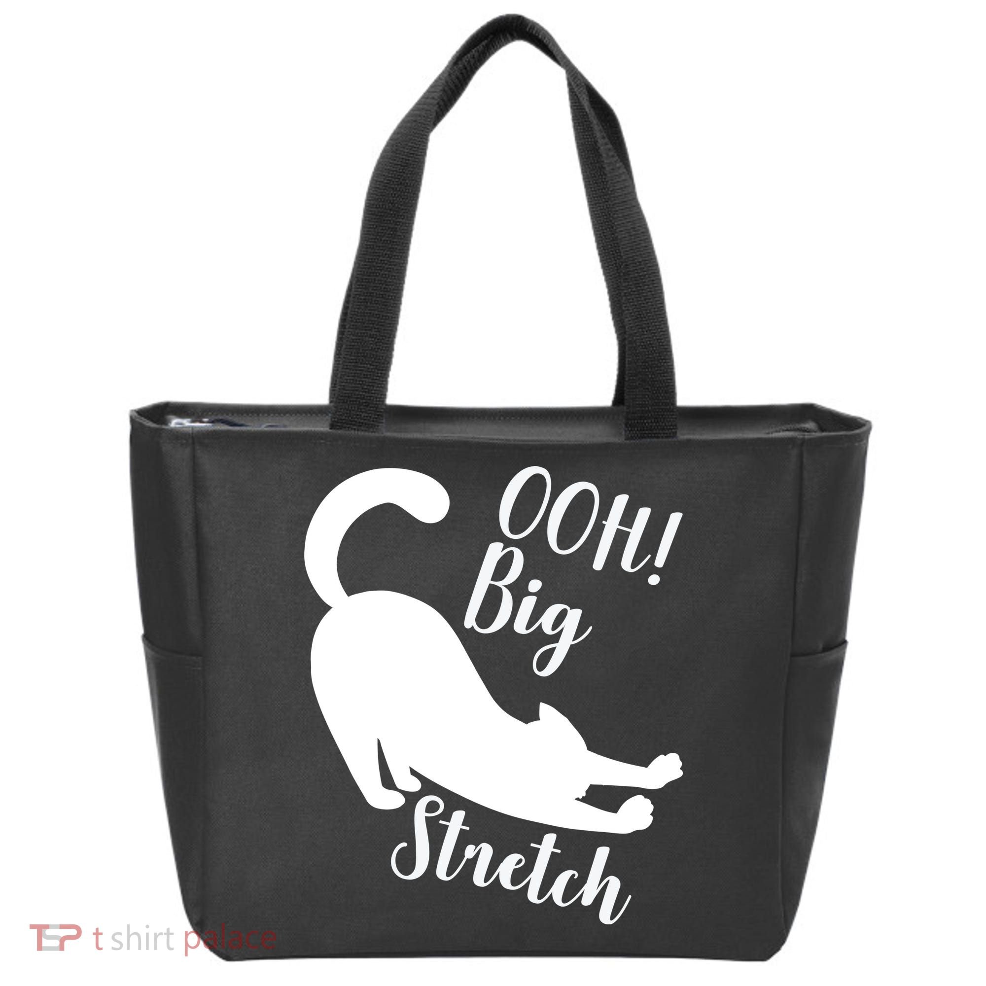 Big Stretch Funny Cat Lover Tote Bag
