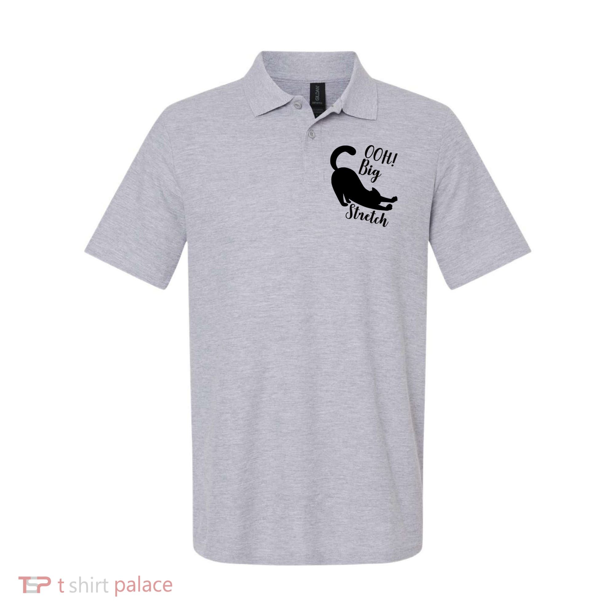Big Stretch Funny Cat Lover Polo