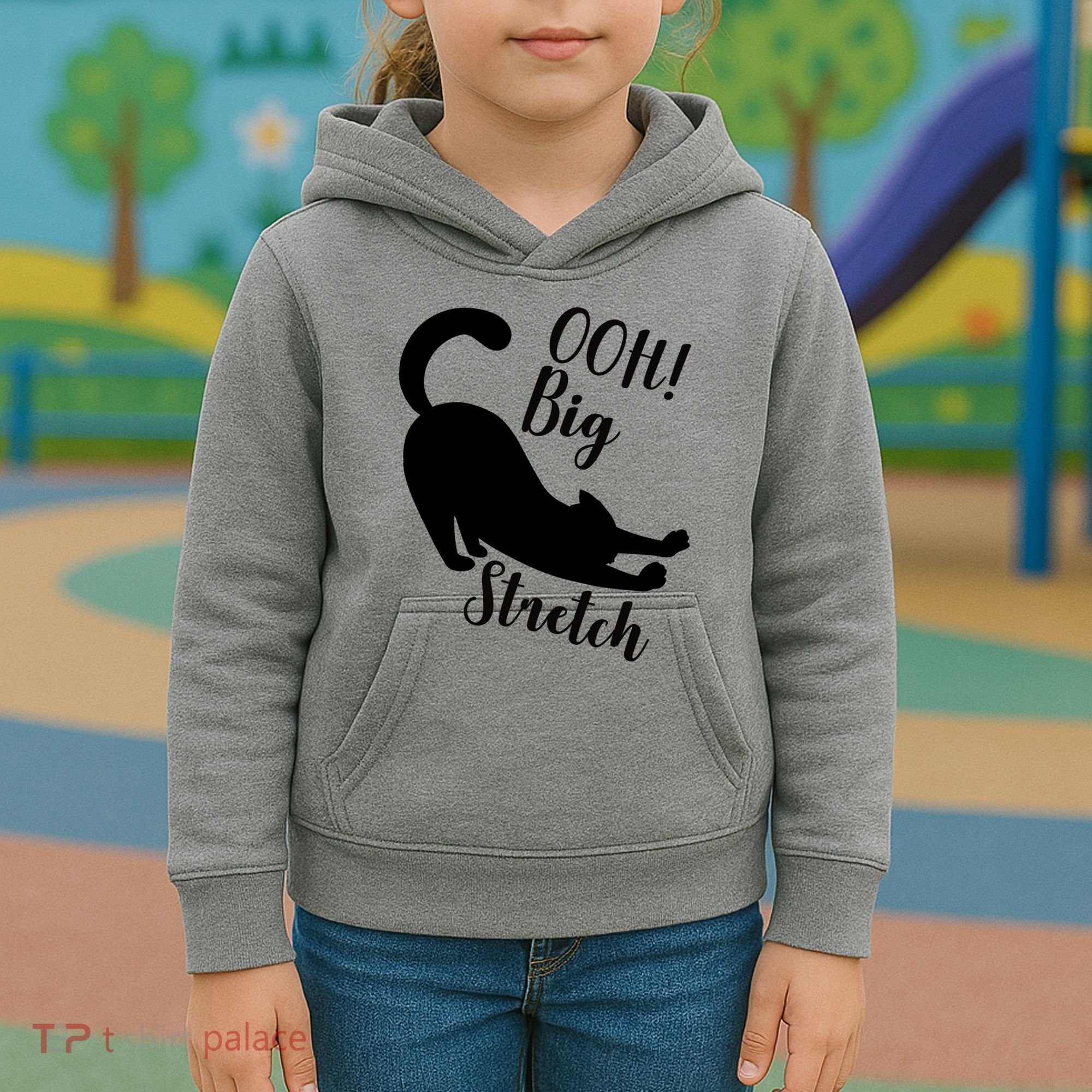 Big Stretch Funny Cat Lover Kids Hoodie