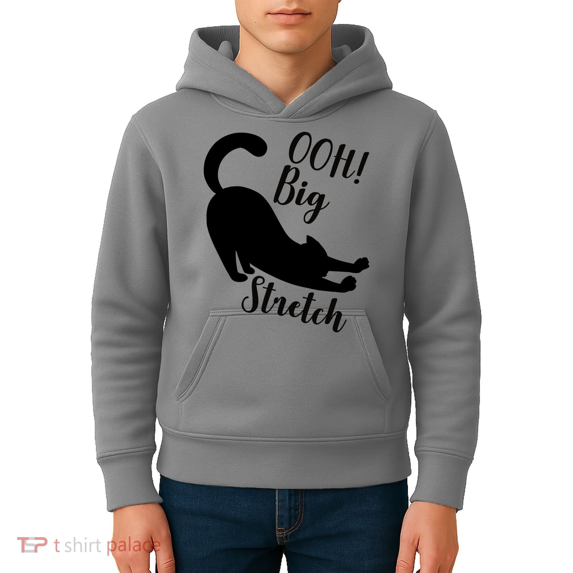 Big Stretch Funny Cat Lover Kids Hoodie