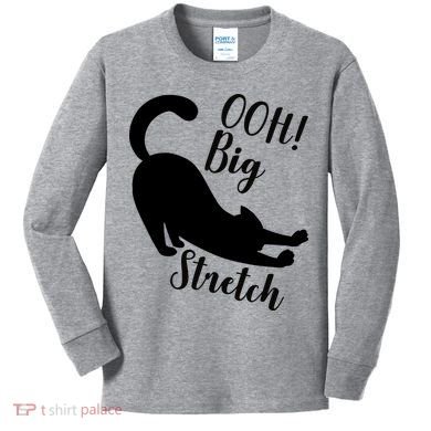 Big Stretch Funny Cat Lover Kids Long Sleeve Shirt