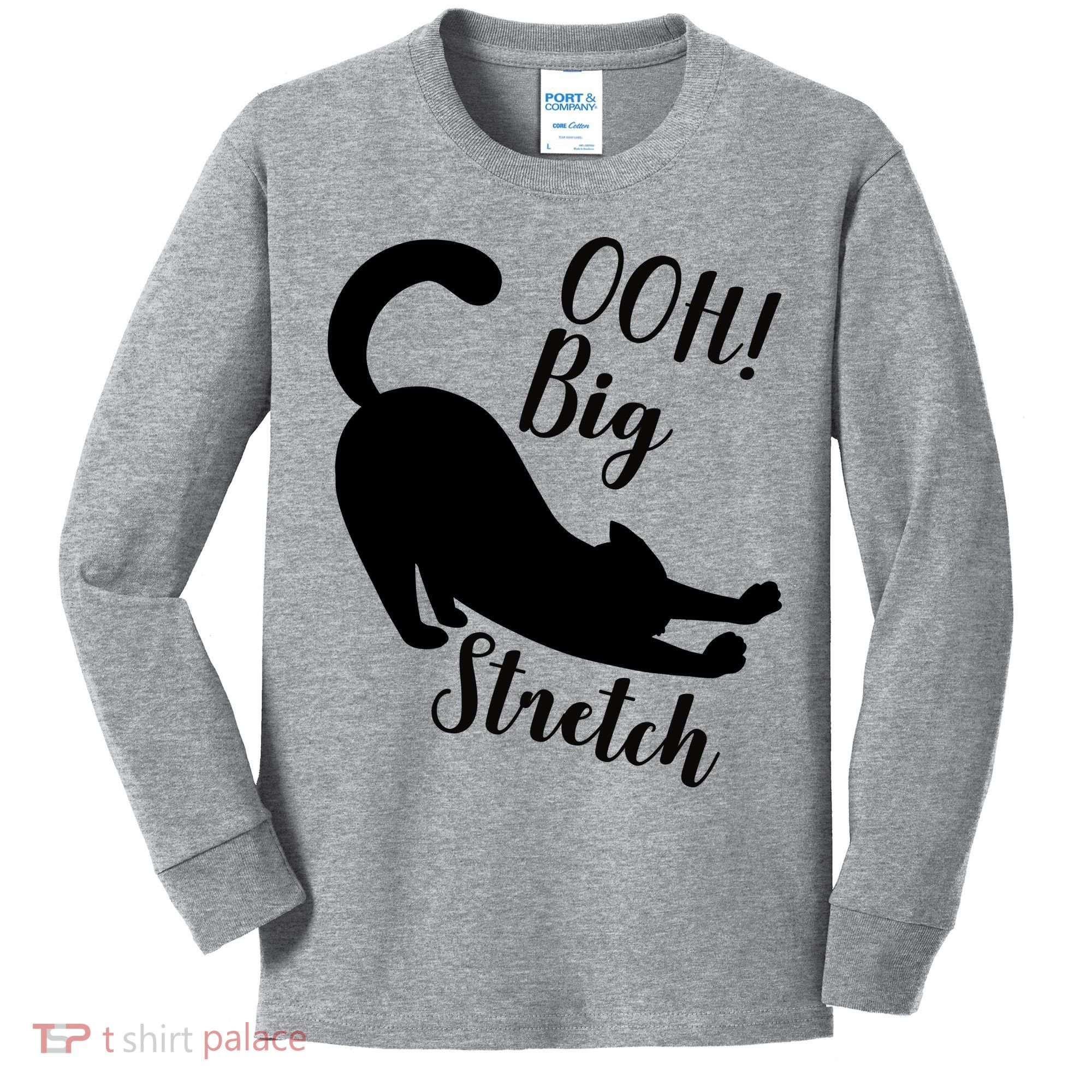 Big Stretch Funny Cat Lover Kids Long Sleeve Shirt