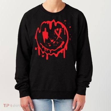 Bloody Smiling Face Splatter Graphic Women's Sweatshirt