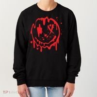 Bloody Smiling Face Splatter Graphic Women's Sweatshirt thumb 0