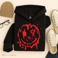 Bloody Smiling Face Splatter Graphic Hoodie thumb 4