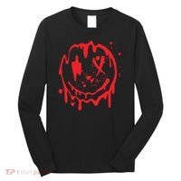 Bloody Smiling Face Splatter Graphic Long Sleeve Shirt thumb 0