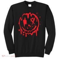Bloody Smiling Face Splatter Graphic Sweatshirt thumb 0