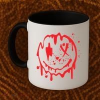 Bloody Smiling Face Splatter Graphic Coffee Mug thumb 2